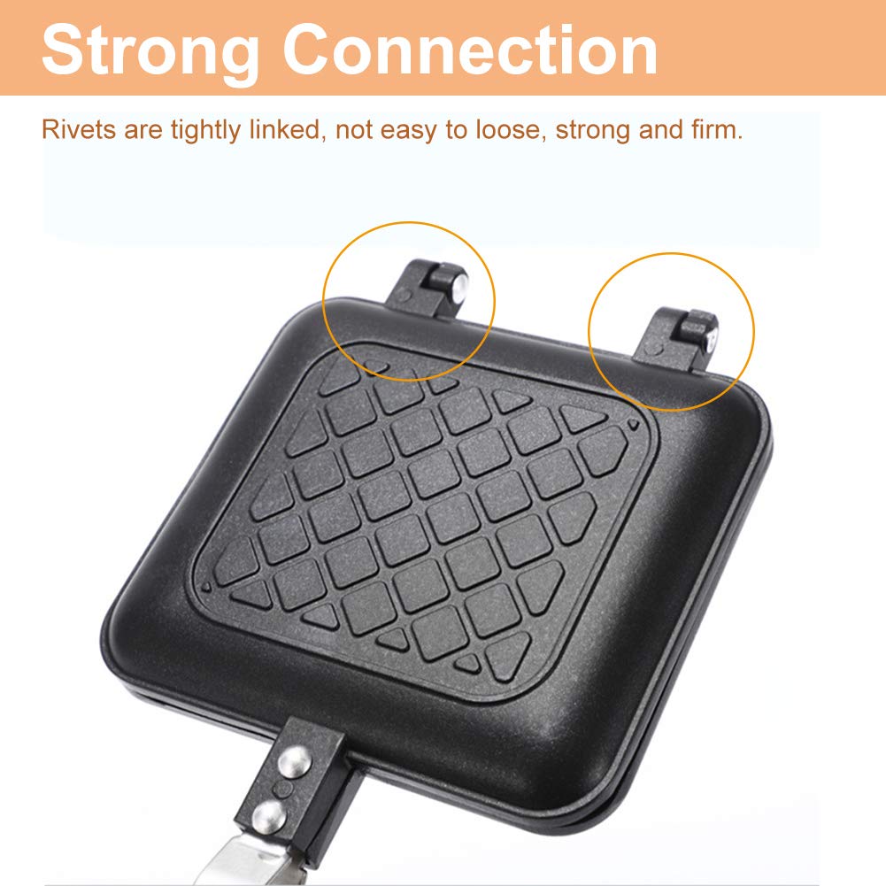 Double-Sided Frying Pan, Sandwich Maker, Double-Coated Non-Stick Grilled Sandwich and Panini Maker, Waffle Pancake Snack Griddle Pan Kitchen Tortillas Sandwich Maker