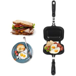 Fry Pan,Double-Sided Multifunction Fry Pan Sandwich Toaster Breakfast Maker Nonstick Baking Pan Sandwich Maker