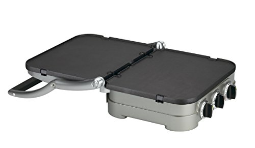 Cuisinart GR-4N 5-in-1 Griddler, Silver, Black Dials (Renewed)