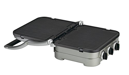 Cuisinart GR-4N 5-in-1 Griddler, Silver, Black Dials (Renewed)