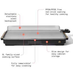 Beautiful 12" x 22" Extra Large Griddle, by Drew Barrymore (Black Sesame)