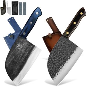 xyj high carbon steel serbian butcher knife slaughter chef knives cooking camping knife good for all around cutting