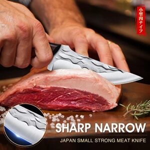 DRAGON RIOT Utility Paring Knife Portable Small Cleaver Butcher Knives Gift for Men Brisket Meat Processing Trimming Knife