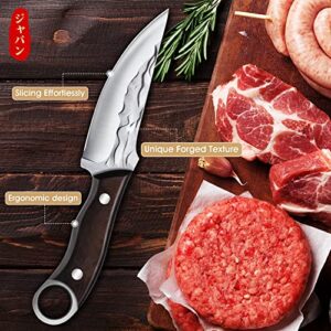 DRAGON RIOT Utility Paring Knife Portable Small Cleaver Butcher Knives Gift for Men Brisket Meat Processing Trimming Knife