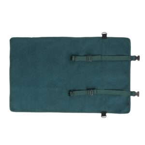 Heavy Duty Waxed Canvas, Multi-Purpose Knife Case With 11 Slots, Durable Handle, Elastic Band (Dark Green)