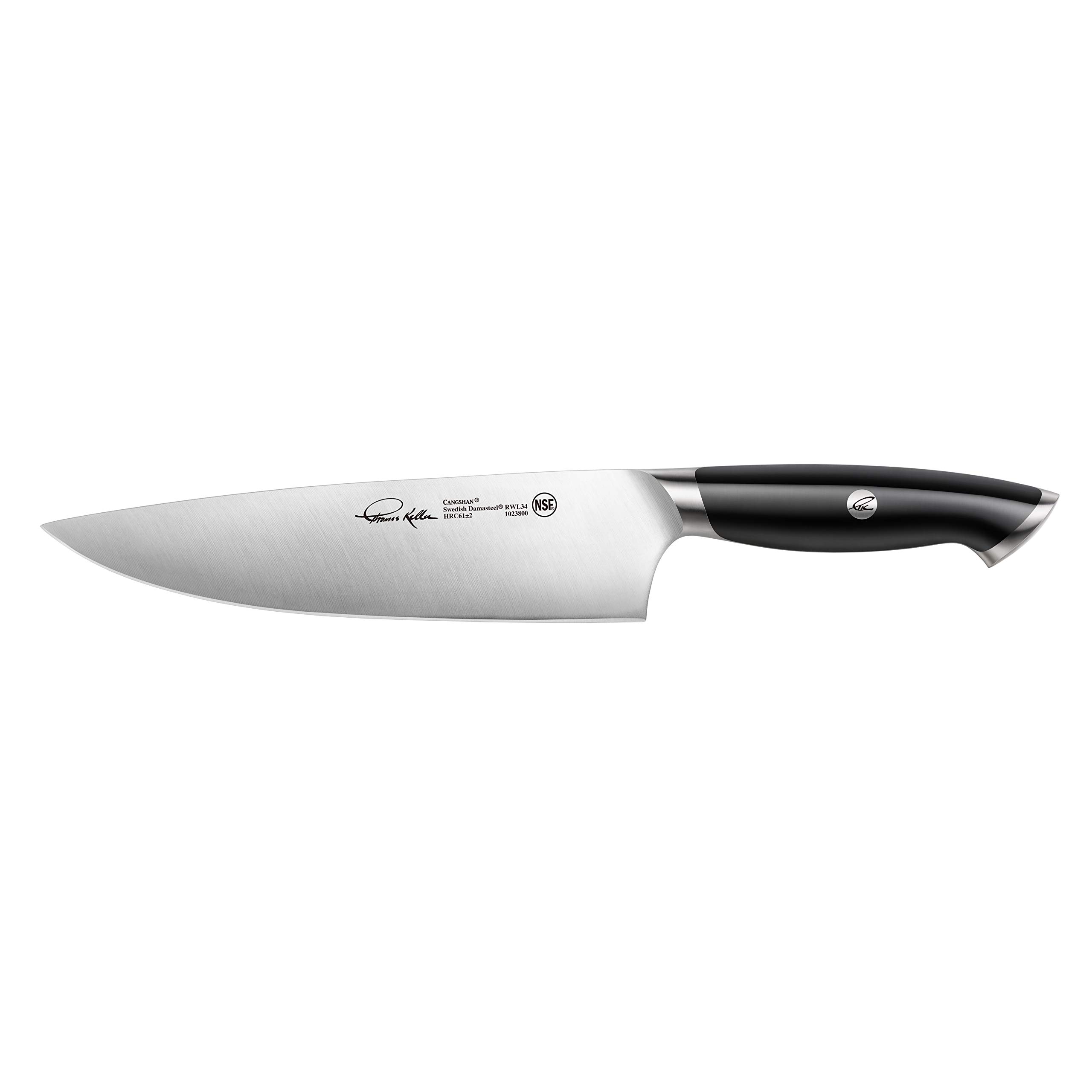 Cangshan Thomas Keller Signature Collection Swedish Powder Steel Forged, 8-Inch Chef Knife, Black