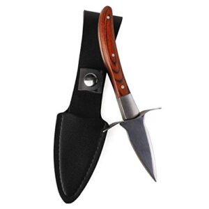 Oyster Knife Shucker Set Clam Shellfish Seafood Opener Tools 2 Oyster Shucking Knife 2 Gloves and Leather Sheath