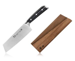 cangshan ts series 1020748 swedish 14c28n steel forged 7-inch nakiri knife and wood sheath set
