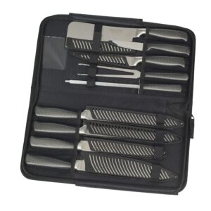 ross henery professional 10 piece premium stainless steel chef's knife set/kitchen knives in case