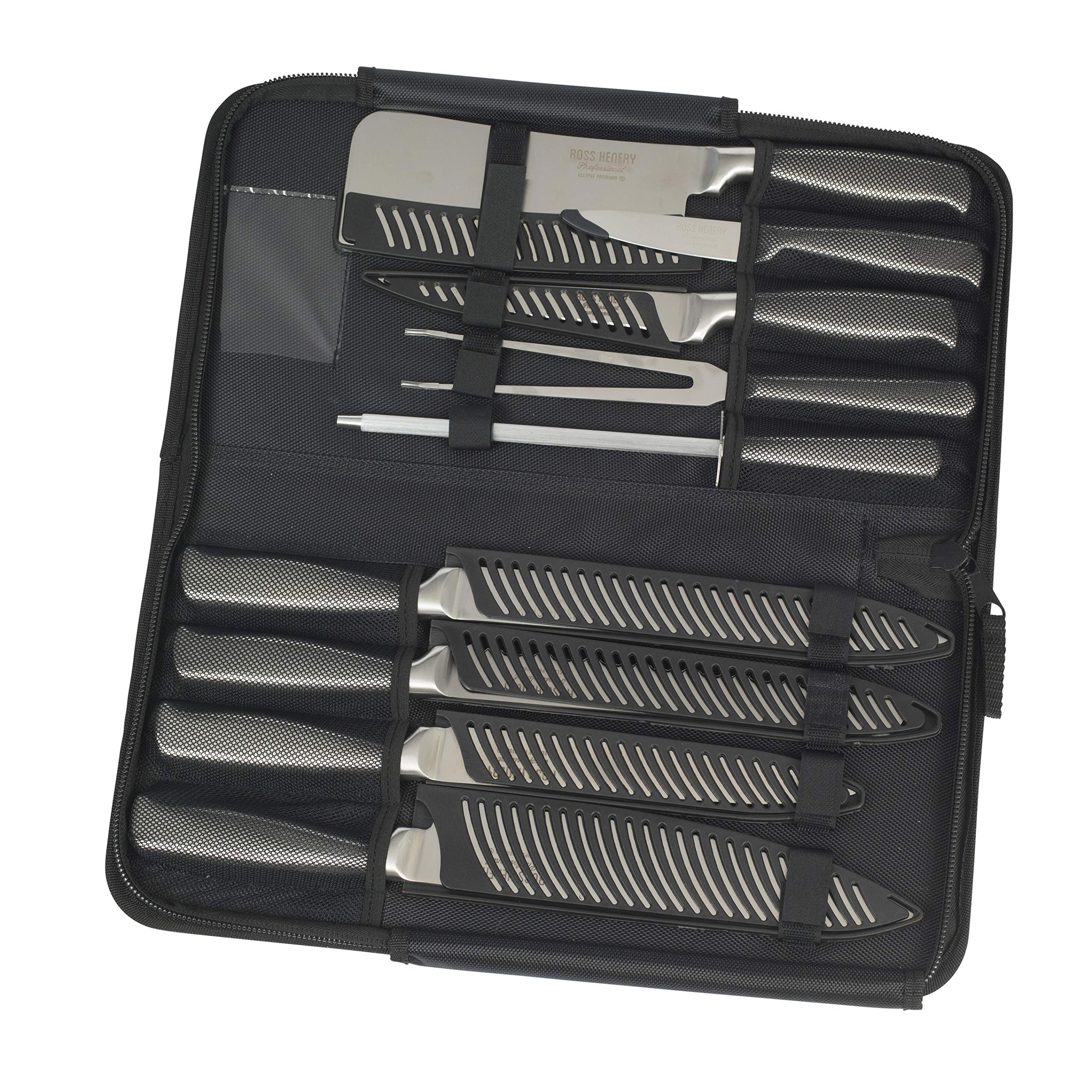 Ross Henery Professional 10 Piece Premium Stainless Steel Chef's Knife Set/Kitchen Knives in Case