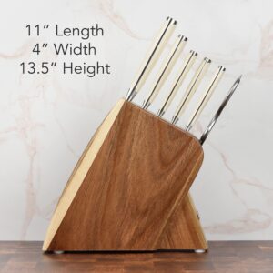 Wusthof Classic Ikon Creme 7 Piece Slim Knife Block Set (Acacia Block)