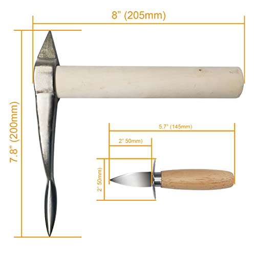 Fstcrt Oyster Knife Shucker, Oyster knife, Multipurpose picking oysters and Oyster shucker set, Oyster opener, Stainless steel oysters, shells and other seafood picking and shelling tools