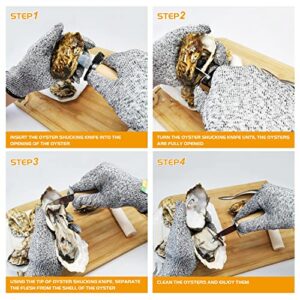 Fstcrt Oyster Knife Shucker, Oyster knife, Multipurpose picking oysters and Oyster shucker set, Oyster opener, Stainless steel oysters, shells and other seafood picking and shelling tools