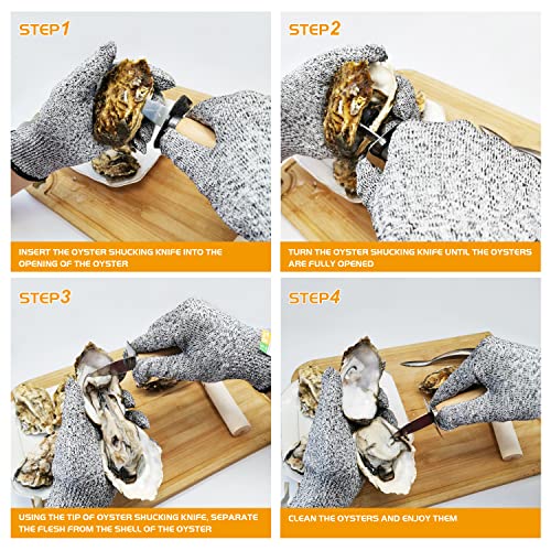 Fstcrt Oyster Knife Shucker, Oyster knife, Multipurpose picking oysters and Oyster shucker set, Oyster opener, Stainless steel oysters, shells and other seafood picking and shelling tools