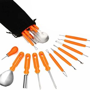 Pumpkin Carving KIT Halloween Pumpkin Carving Tools, Halloween 11 Piece Professional Stainless Steel Pumpkin Carving Kit, Pumpkin Cutting Supplies Tools Kit for Adults Kids Brand: