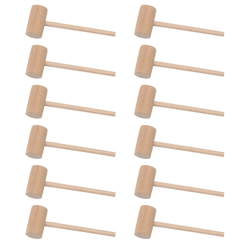 Kichvoe Mini Wooden Hammer 30pcs Wood Crab Lobster Mallets Seafood Hammers Hardwood Shellfish Mallet for Breakable Chocolate Heart Cracking Seafood Tool