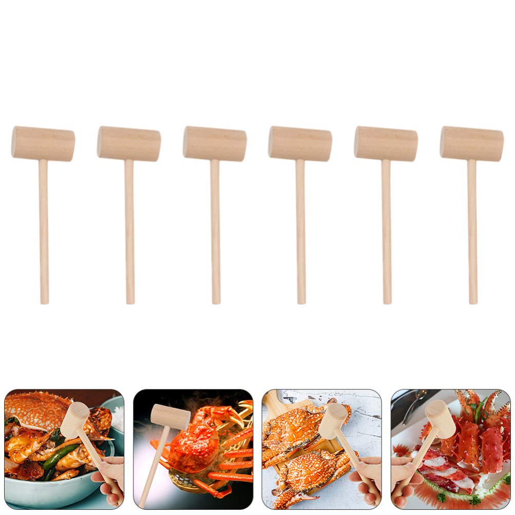 Kichvoe Mini Wooden Hammer 30pcs Wood Crab Lobster Mallets Seafood Hammers Hardwood Shellfish Mallet for Breakable Chocolate Heart Cracking Seafood Tool