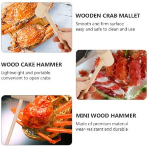 Kichvoe Mini Wooden Hammer 30pcs Wood Crab Lobster Mallets Seafood Hammers Hardwood Shellfish Mallet for Breakable Chocolate Heart Cracking Seafood Tool