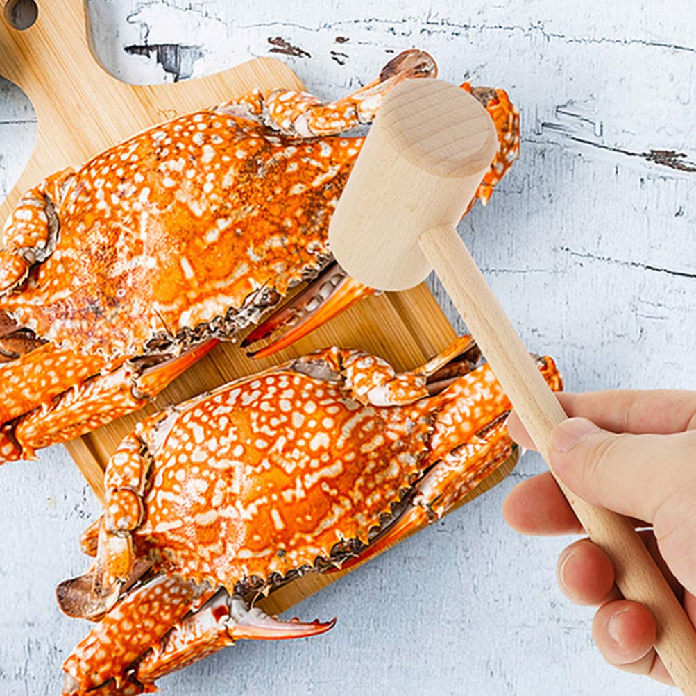 Kichvoe Mini Wooden Hammer 30pcs Wood Crab Lobster Mallets Seafood Hammers Hardwood Shellfish Mallet for Breakable Chocolate Heart Cracking Seafood Tool