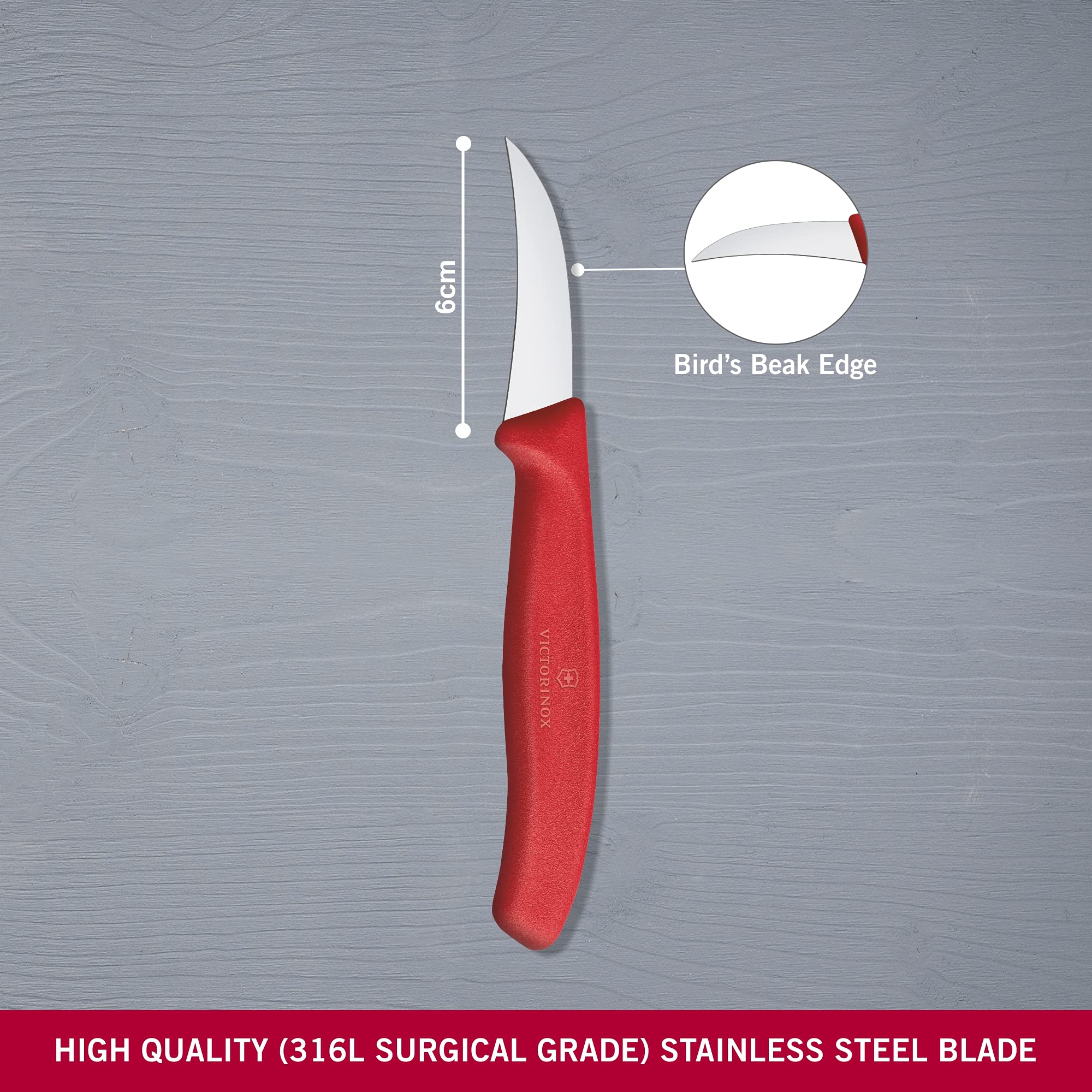 Victorinox VIC-6.7501 Swiss Classic Paring 2½" Shaping Spear Point Blade 5/8" Width at Handle Red