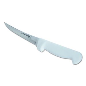 basics p94823 6" white curved boning knife with polypropylene handle