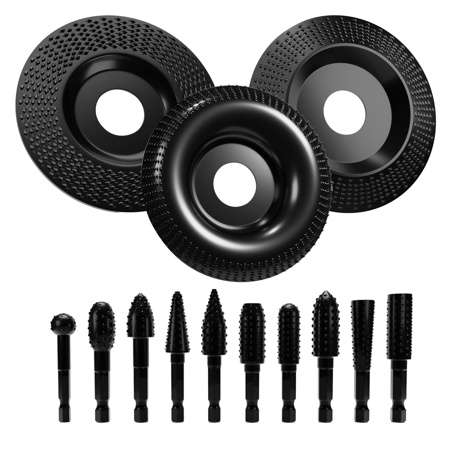 CSOOM Wood Turbo Carving Disc 13 Pieces Set for Wood Cutting, Grinder Cutting Wheel Attachments