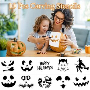 Ubitree Halloween Pumpkin Carving Kit, Jack-O-Lanterns 4pcs Professional Pumpkin Cutting Supplies Tools Stainless Steel Pumpkin Carving Knife Reusable Sturdy Carve Sculpt Set for Halloween Decoration