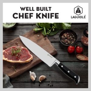 LAGUIOLE 8-Inch Professional Chef Knife - Stainless Steel Kitchen Knife with Ergonomic Handle - Effortlessly Sharp & Easy to Sharpen - Best for Cutting, Chopping & Slicing Meats, Vegetables & Fruits