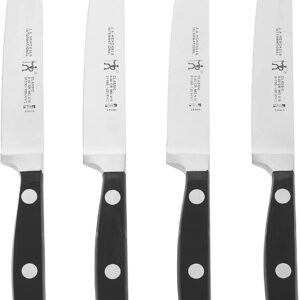 HENCKELS Classic Razor-Sharp Steak Knife Set of 4 and Bread Knife, German Engineered