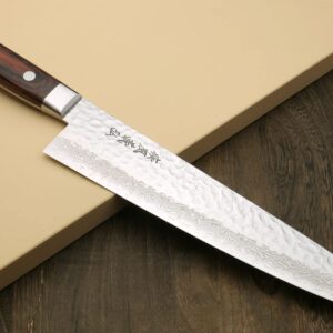 Yoshihiro VG-10 16 Layer Hammered Damascus Stainless Steel Chef Knife 6pc Set - MADE IN JAPAN