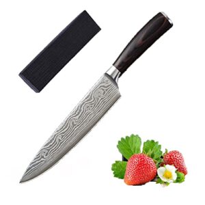 jingyi 7 inch kitchen knife, asian knife japanese chef knife made of german high carbon stainless steel, ergonomic handle, ultra sharp