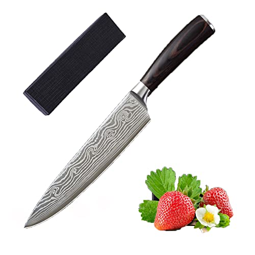 JINGYI 7 Inch Kitchen Knife, Asian Knife Japanese Chef Knife made of German High Carbon Stainless Steel, Ergonomic Handle, Ultra Sharp