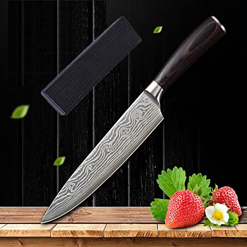 JINGYI 7 Inch Kitchen Knife, Asian Knife Japanese Chef Knife made of German High Carbon Stainless Steel, Ergonomic Handle, Ultra Sharp