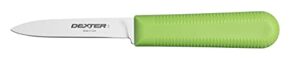 dexter-russell paring knife, cook's style parer, 3-1/2" blade. green