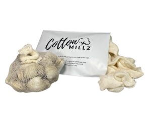 cotton millz 24" cotton boiling bags for seafood bakes & broils, clams, crab, lobster, soups, broths; reusable or disposable, made in usa (10 pack)