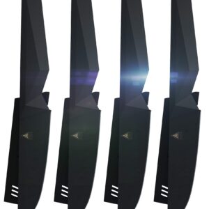 The Shadow Black Series 5-Piece Knife Block Set Bundle with The Shadow Black Series 4-Piece Steak Knife Set