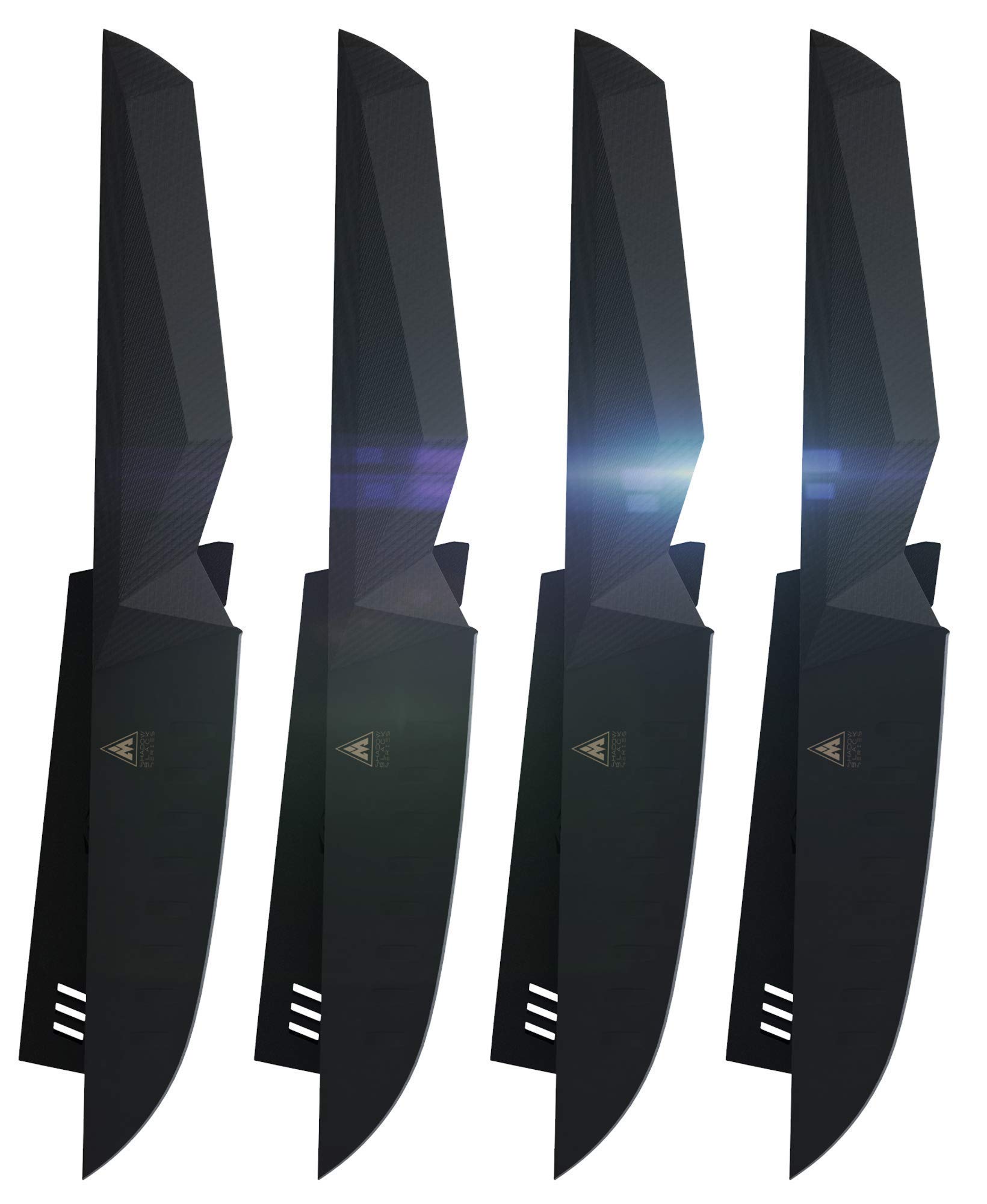 The Shadow Black Series 5-Piece Knife Block Set Bundle with The Shadow Black Series 4-Piece Steak Knife Set