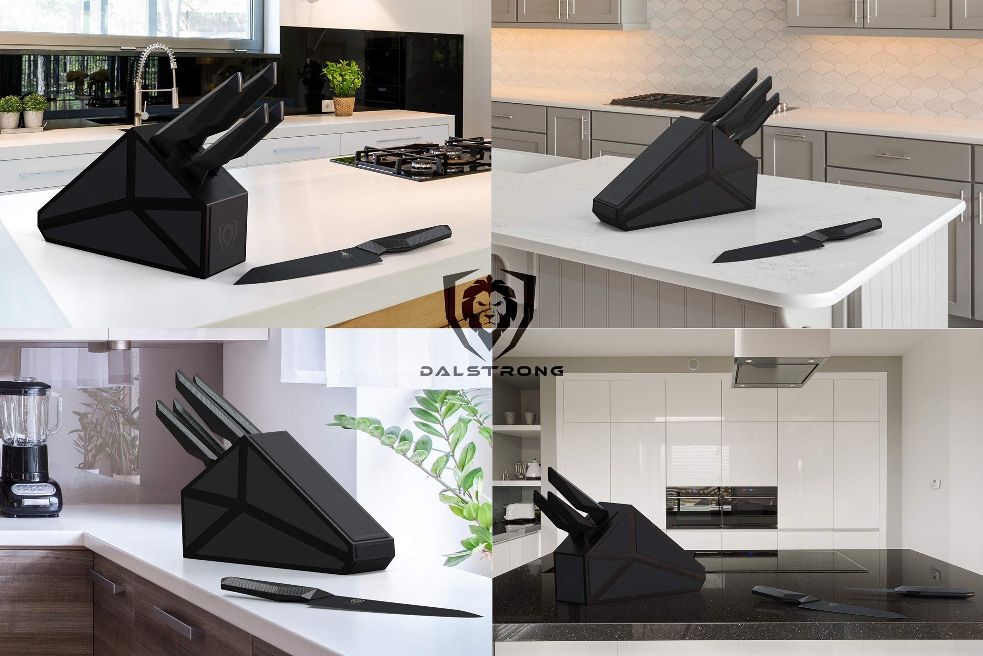 The Shadow Black Series 5-Piece Knife Block Set Bundle with The Shadow Black Series 4-Piece Steak Knife Set