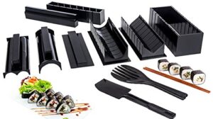 sushi making kit-with complete rice press mold set-in various shapes & sizes-round triangle square rectangle mickey mouse ears-perfect roll maker tools-for maki nigiri-make your own sushi at home