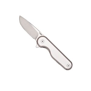 craighill rook knife - distilled design full-metal pocket knife, slim profile, durable craftsmanship, folding drop point blade, edc essential, 2.2 oz - stainless steel
