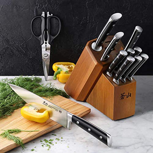 Cangshan S Series 1023961 German Steel Forged 12-Piece Knife Block Set, Acacia