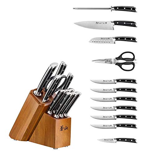 Cangshan S Series 1023961 German Steel Forged 12-Piece Knife Block Set, Acacia