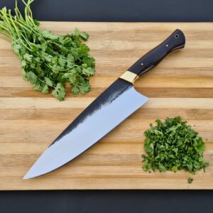 Vetus Multipurpose Chefs Knife with Finger Guard|8 inches 12C27 Stainless Steel Super Sharp Chefs Knives| Ergonomic Wangy Handle Comes With Saya and Gift Box