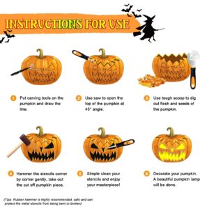 Luxital Halloween Pumpkin Carving Kit For Kids, New 21Pcs Pumpkin Carving Tools Set, Professional Pumpkin Carving Cutters with Stainless Steel Safe Knife Stencils for Halloween Decoration