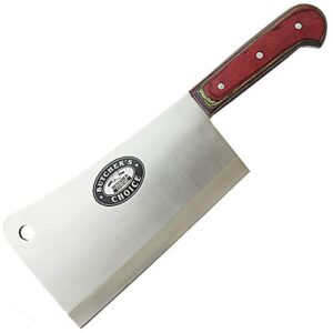 10 inchwooden handle meat cleaver with full tang blade