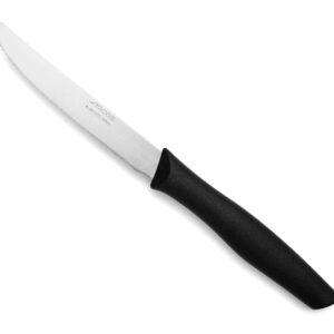 ARCOS Steak knife Set of 6 Pieces. Serrated Utility Knives Set. Ergonomic Polypropylene Handle. 4 Inch Nitrum Stainless Steel and 110 mm blade. Series Nova. Can be used effortlessly.