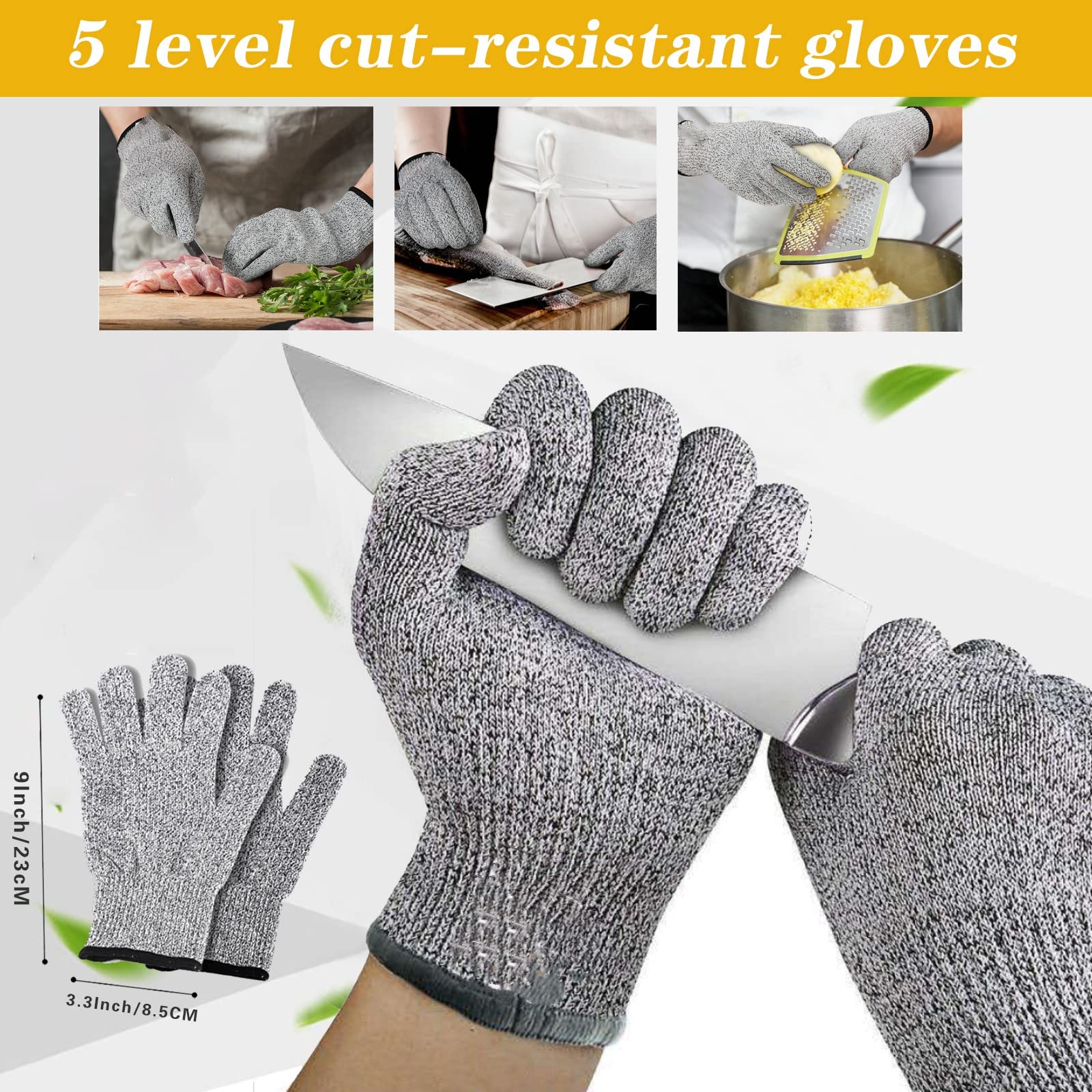 Jossens Oyster Shucking Knife,Oyster Knife,Sturdy Sharpness Oyster Shucking Kit,Oyster Knife Lemon Squeeze And Glove Set With 5-level Protection Food Grade