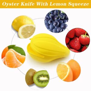 Jossens Oyster Shucking Knife,Oyster Knife,Sturdy Sharpness Oyster Shucking Kit,Oyster Knife Lemon Squeeze And Glove Set With 5-level Protection Food Grade