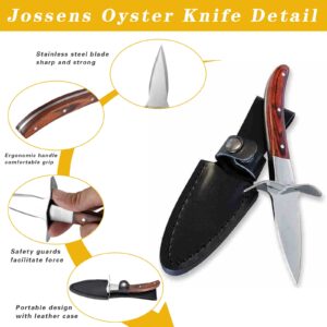 Jossens Oyster Shucking Knife,Oyster Knife,Sturdy Sharpness Oyster Shucking Kit,Oyster Knife Lemon Squeeze And Glove Set With 5-level Protection Food Grade