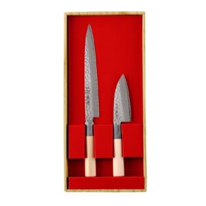 seki japan professional chef knife set, japanese stainless steel kitchen knife set 2 pcs, sushi knife & fillet knife, japanese gifts, kitchen gifts